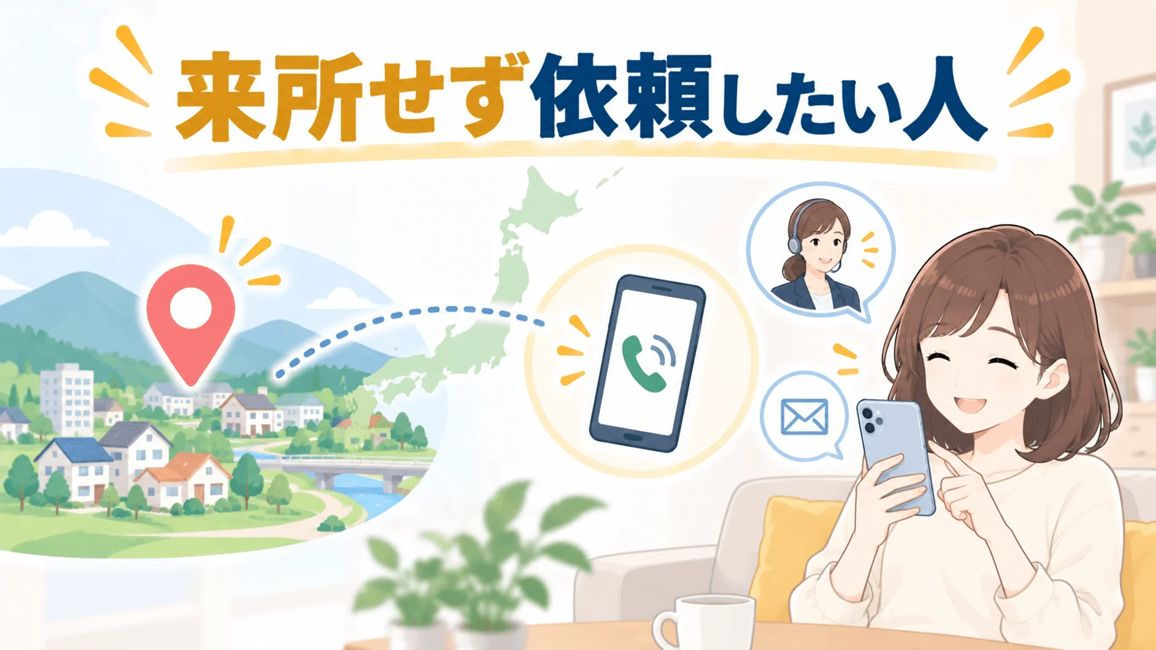 地方在住で来所せず依頼したい人