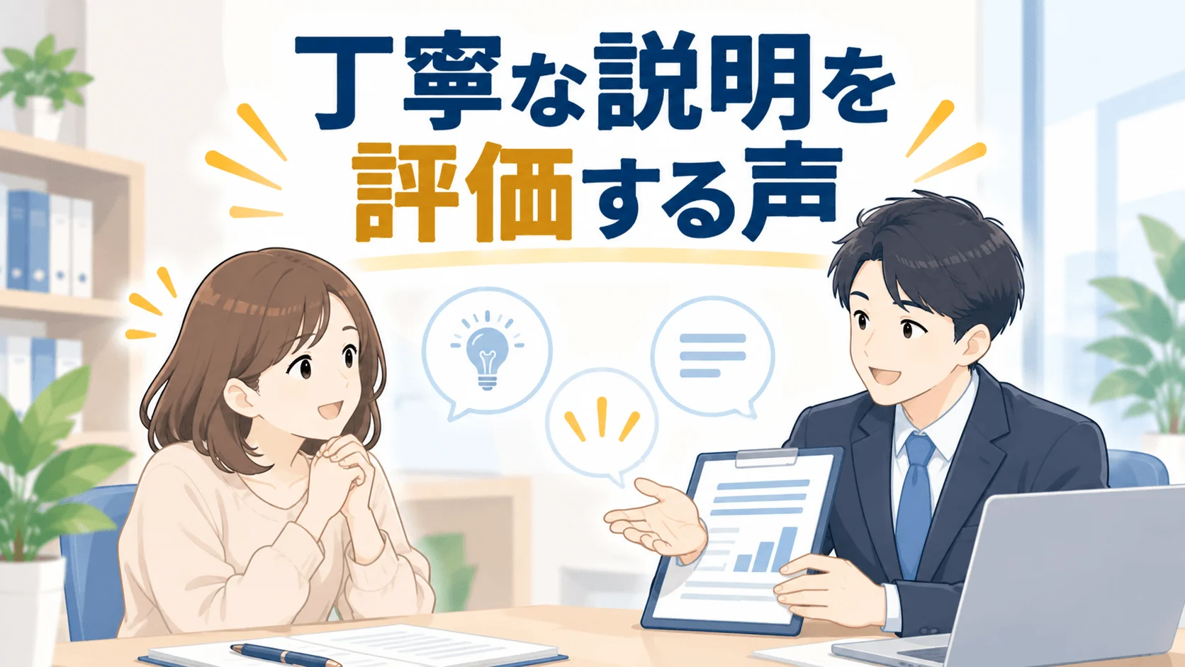 丁寧な説明・親身な対応で、初めてでも安心して任せられる