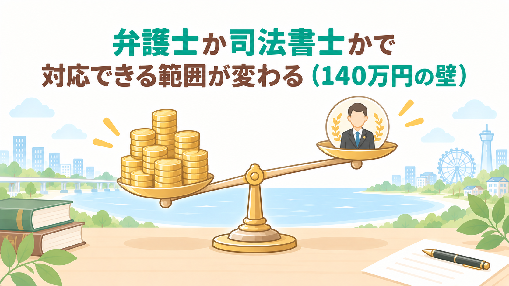 弁護士か司法書士かで対応できる範囲が変わる（140万円の壁）