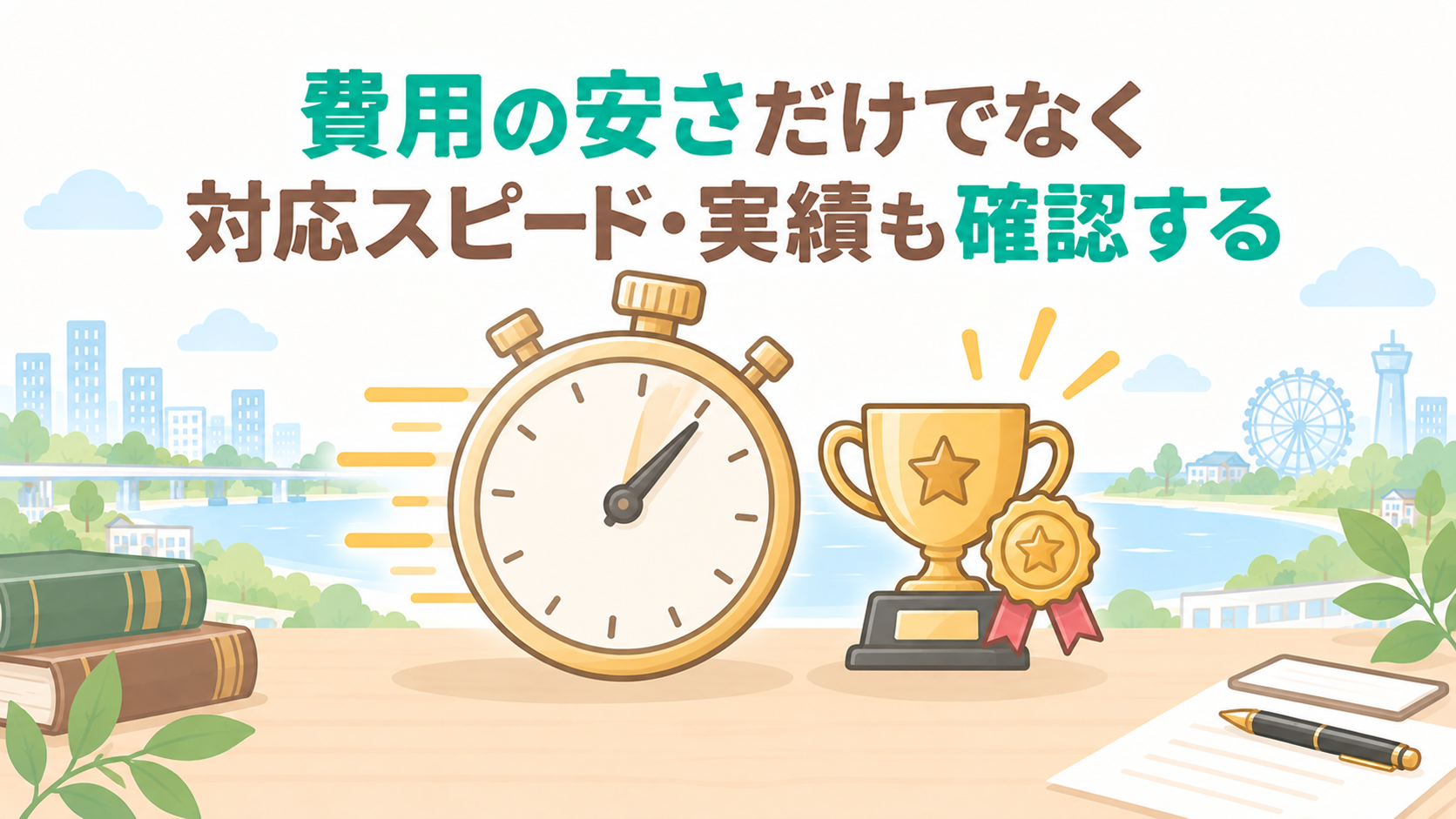 費用の安さだけでなく対応スピード・実績も確認する