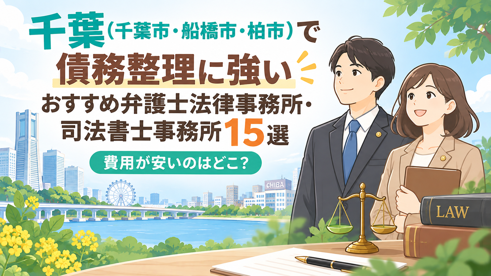 千葉（千葉市・船橋市・柏市）で債務整理に強いおすすめ弁護士法律事務所・司法書士事務所15選｜費用が安いのはどこ？