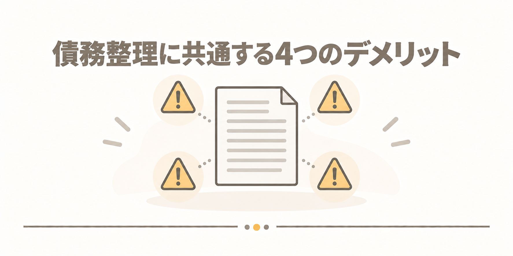 債務整理に共通する4つのデメリット
