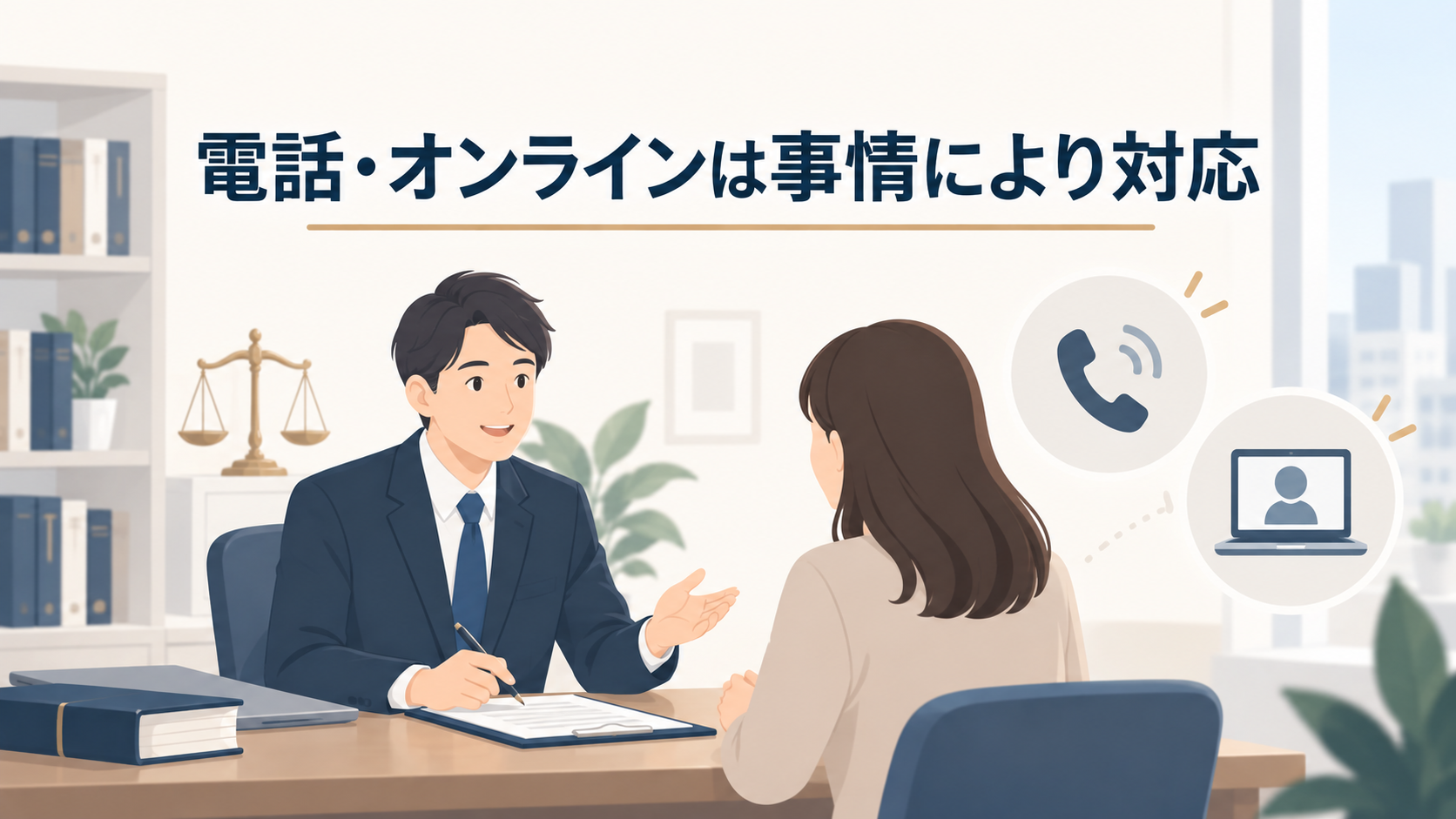 相談は面談が基本で電話・オンラインは限定的