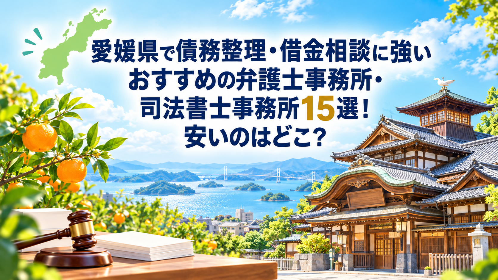 愛媛県で債務整理・借金相談に強いおすすめの弁護士事務所・司法書士事務所15選！安いのはどこ？