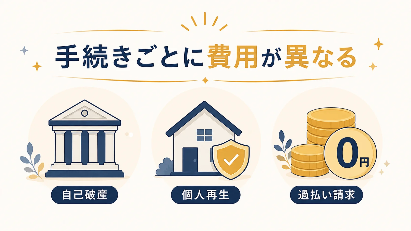 自己破産・個人再生・過払い請求の費用