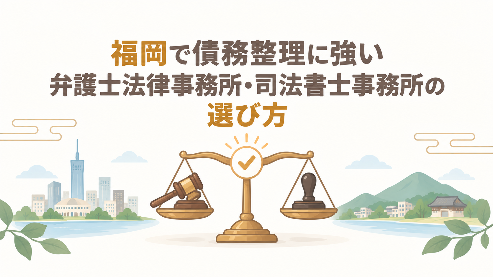 福岡で債務整理・借金相談に強い弁護士法律事務所・司法書士事務所の選び方