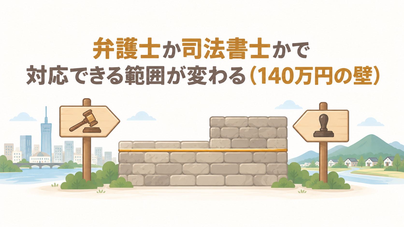 弁護士か司法書士かで対応できる範囲が変わる（140万円の壁）