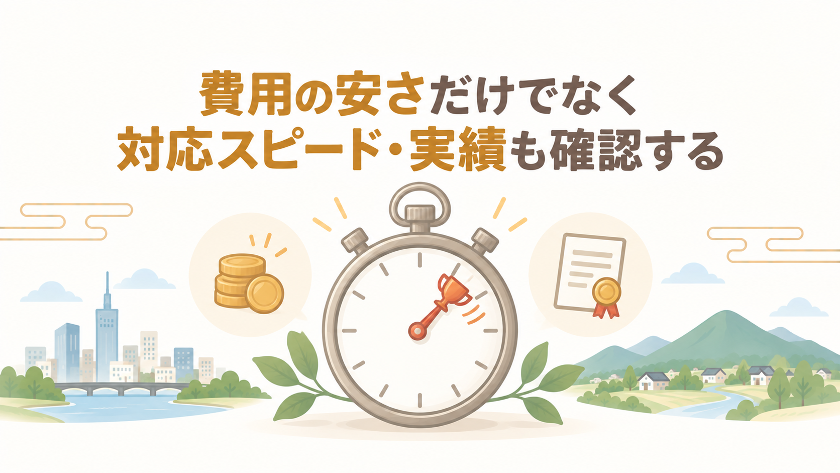 費用の安さだけでなく対応スピード・実績も確認する