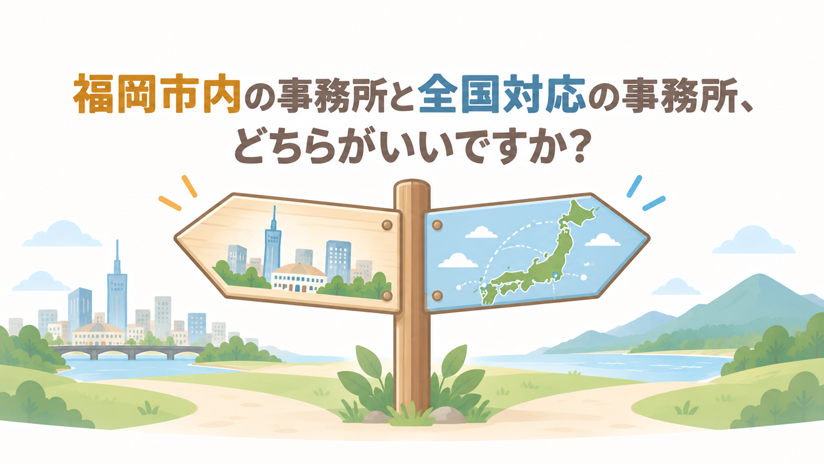 福岡市内の事務所と全国対応の事務所、どちらがいいですか？