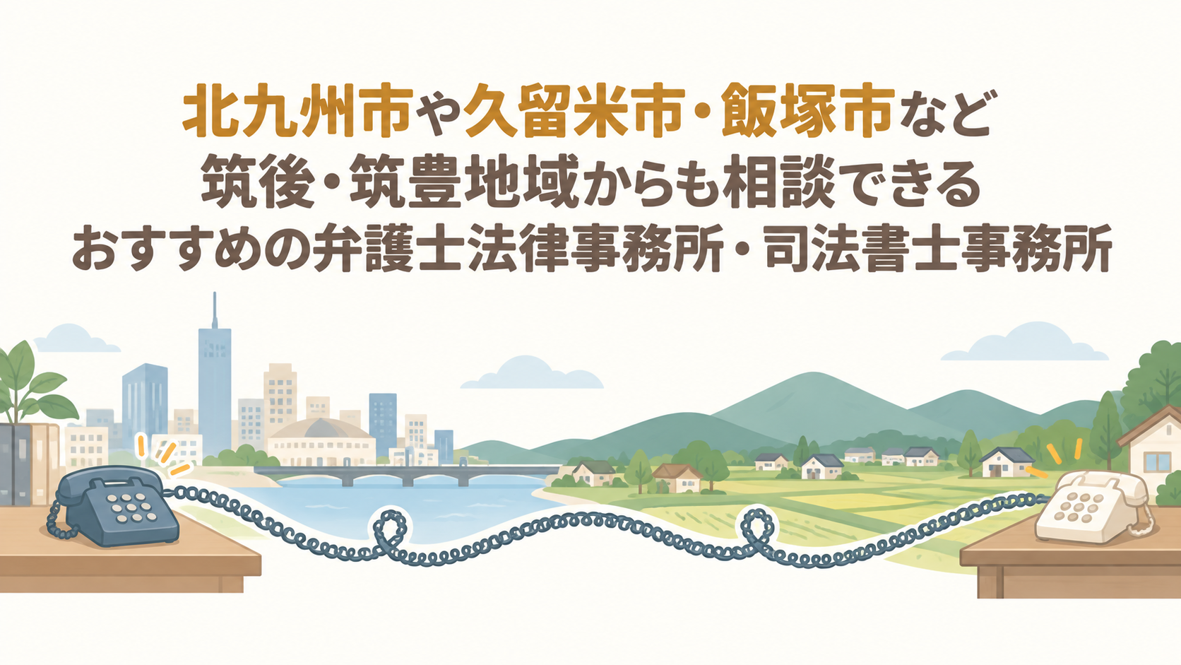 北九州市や久留米市・飯塚市など筑後・筑豊地域からも相談できるおすすめの弁護士法律事務所・司法書士事務所