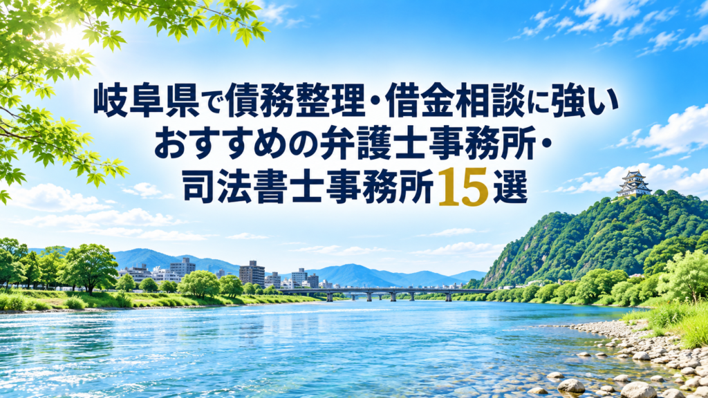 岐阜県で債務整理・借金相談に強いおすすめの弁護士事務所・司法書士事務所15選！安いのはどこ？