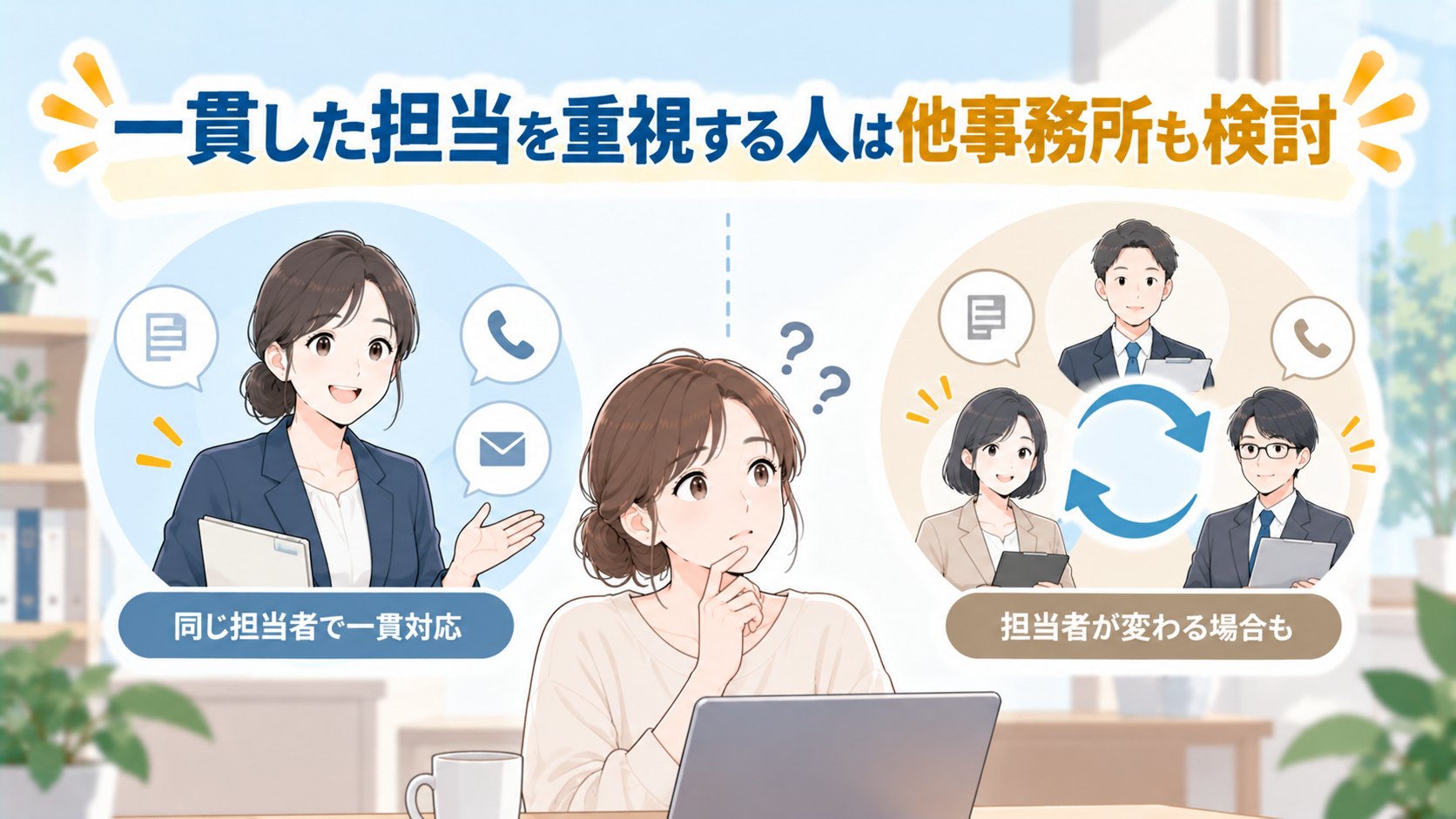 契約後も同じ担当者との一貫したやり取りを重視する人