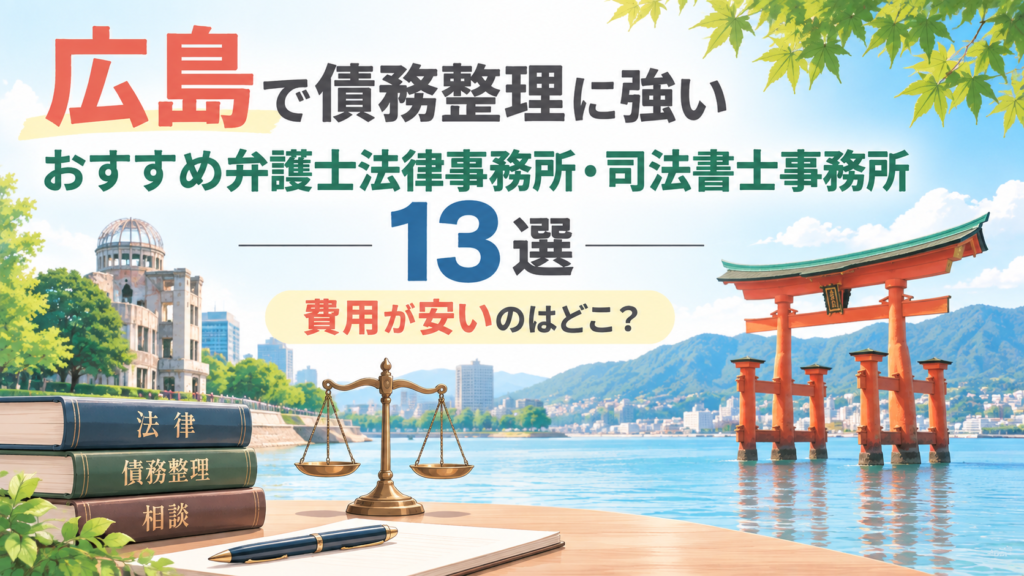 広島で債務整理に強いおすすめ弁護士法律事務所・司法書士事務所13選｜費用が安いのはどこ？