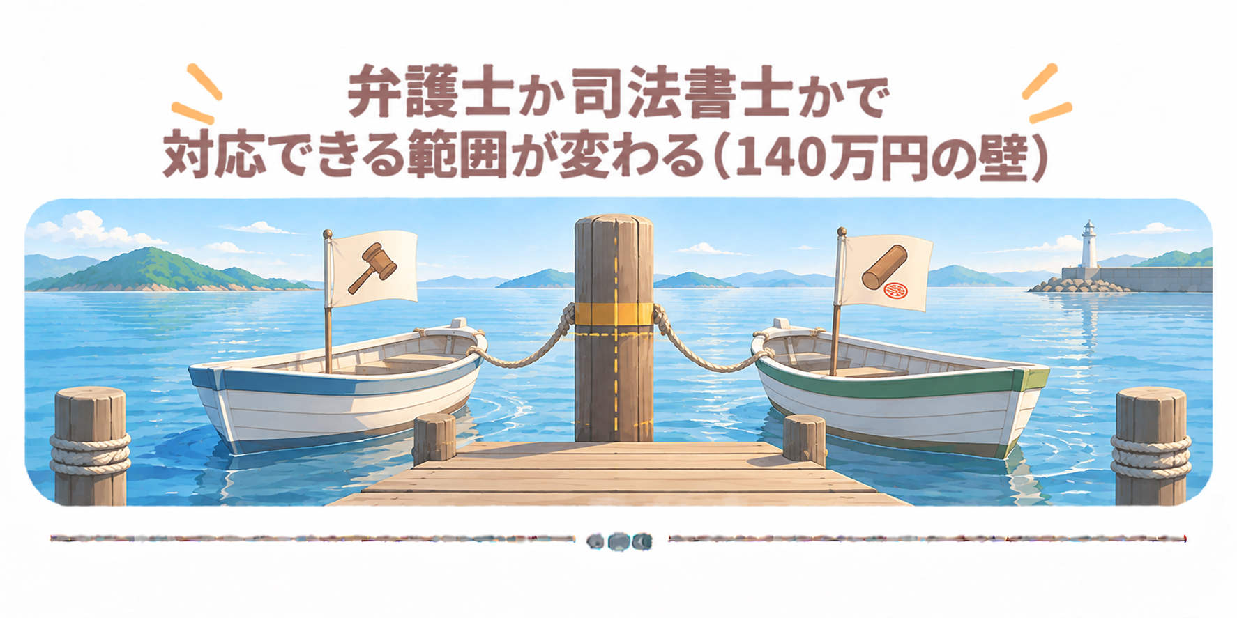 弁護士か司法書士かで対応できる範囲が変わる（140万円の壁）