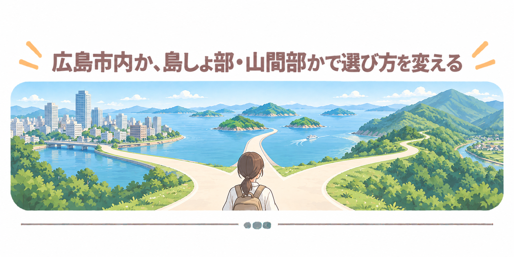 広島市内か、島しょ部・山間部かで選び方を変える