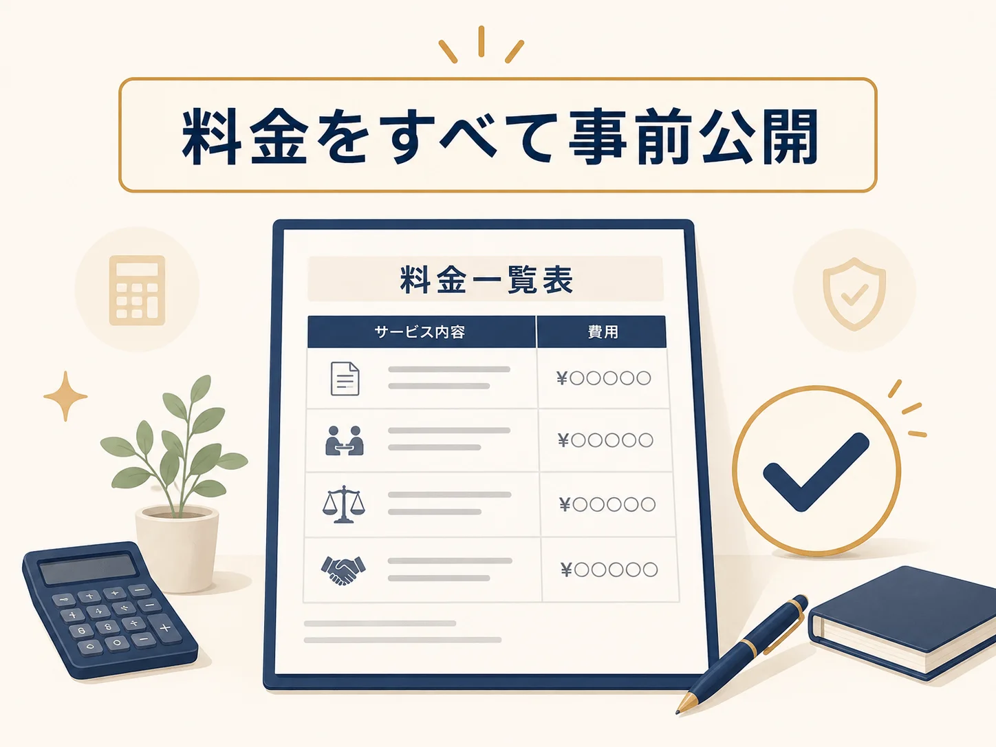 料金をすべて事前公開