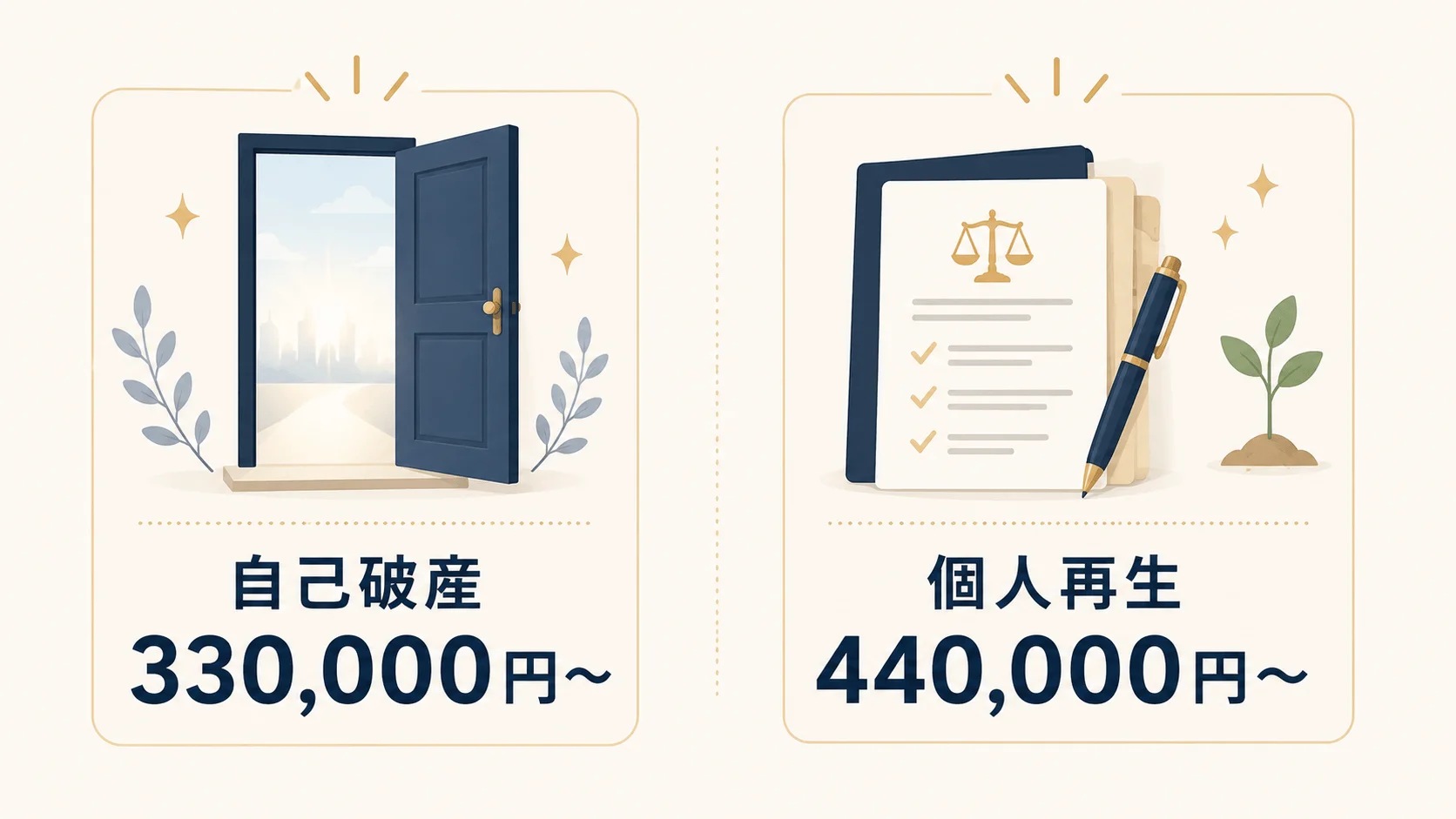 ひろた法律事務所の個人再生・自己破産手続きの料金体系と予納金