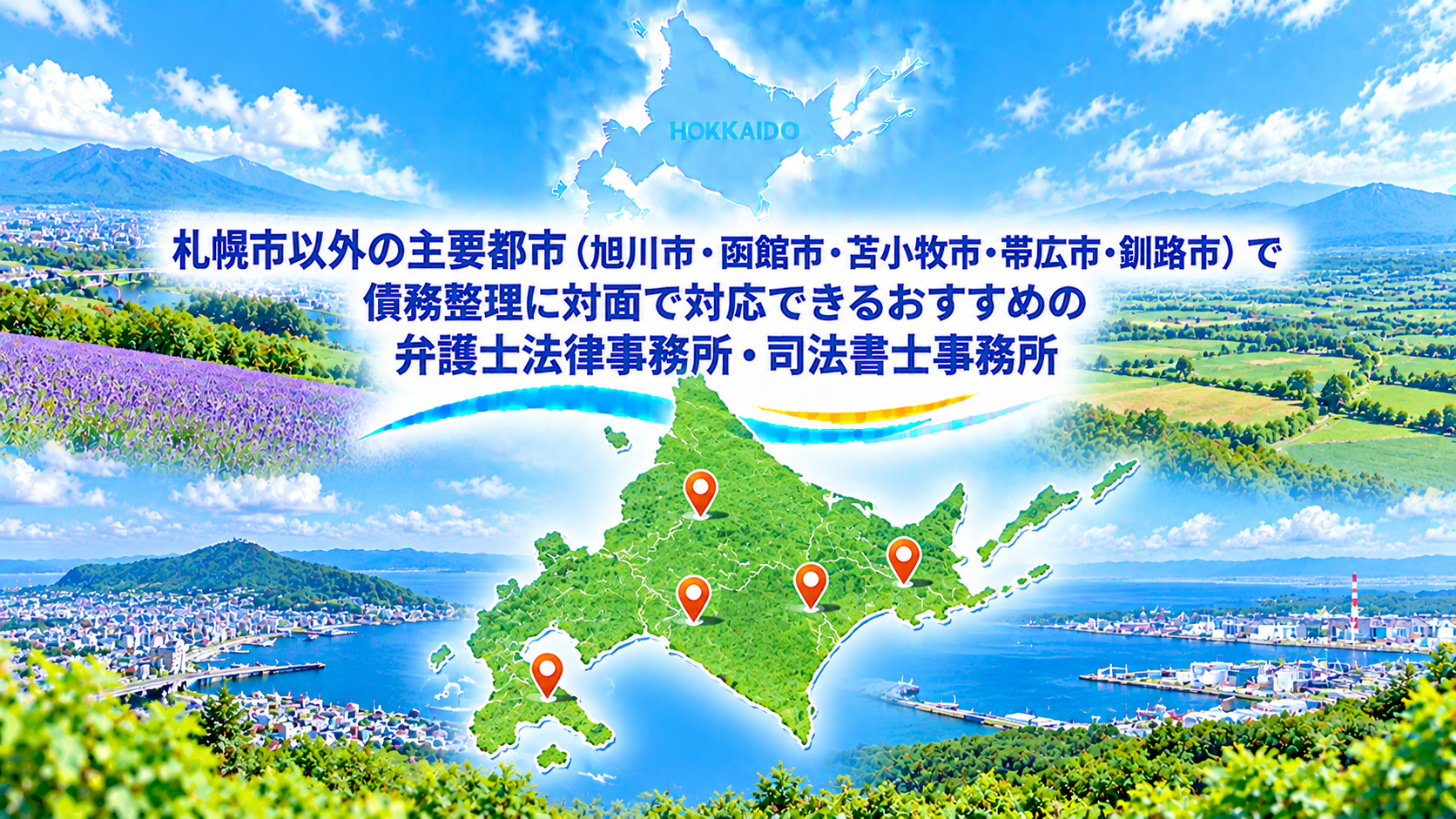 札幌市以外の主要都市（旭川市・函館市・苫小牧市・帯広市・釧路市）で債務整理に対面で対応できるおすすめの弁護士法律事務所・司法書士事務所
