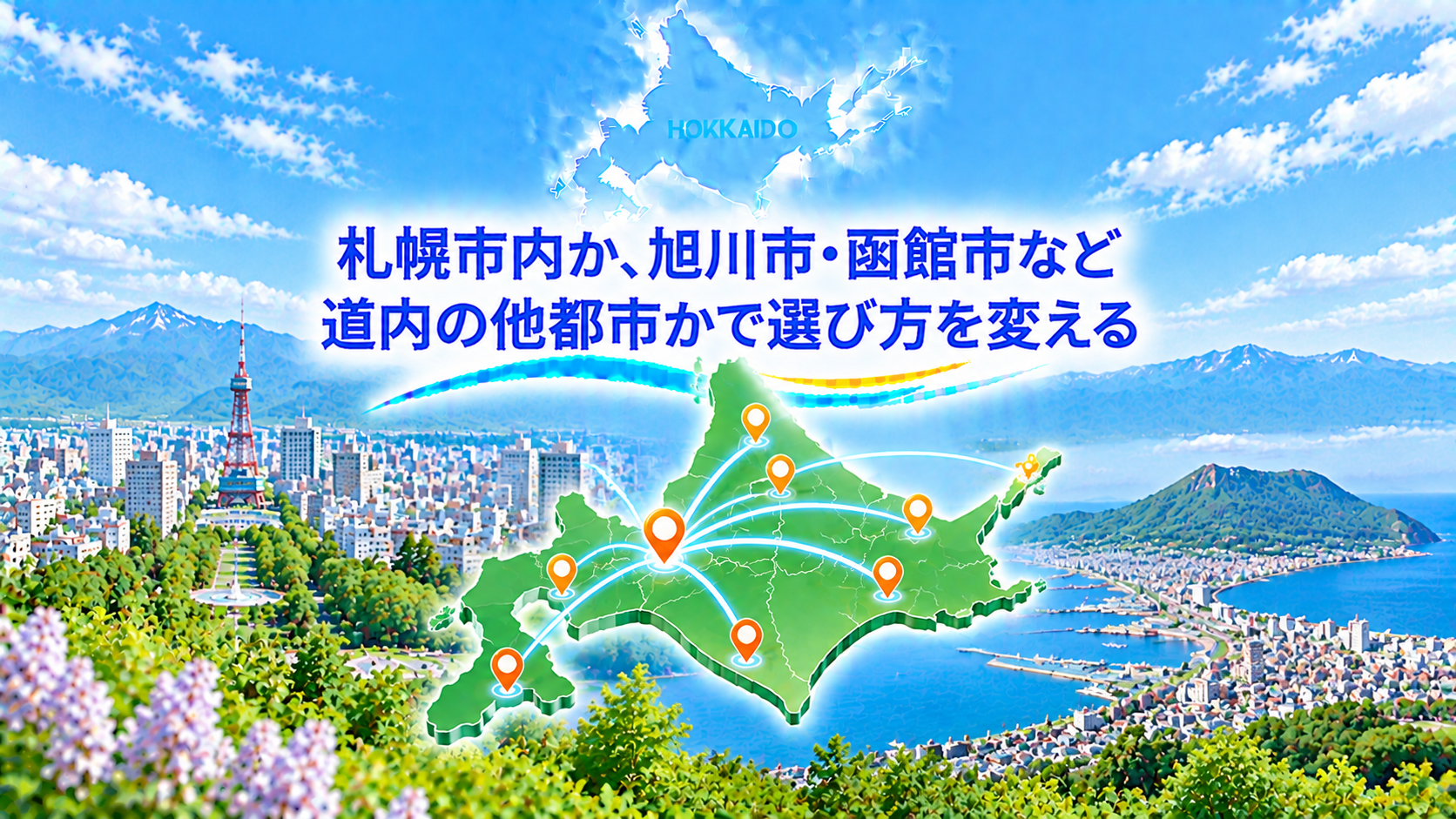 札幌市内か、旭川市・函館市など道内の他都市かで選び方を変える