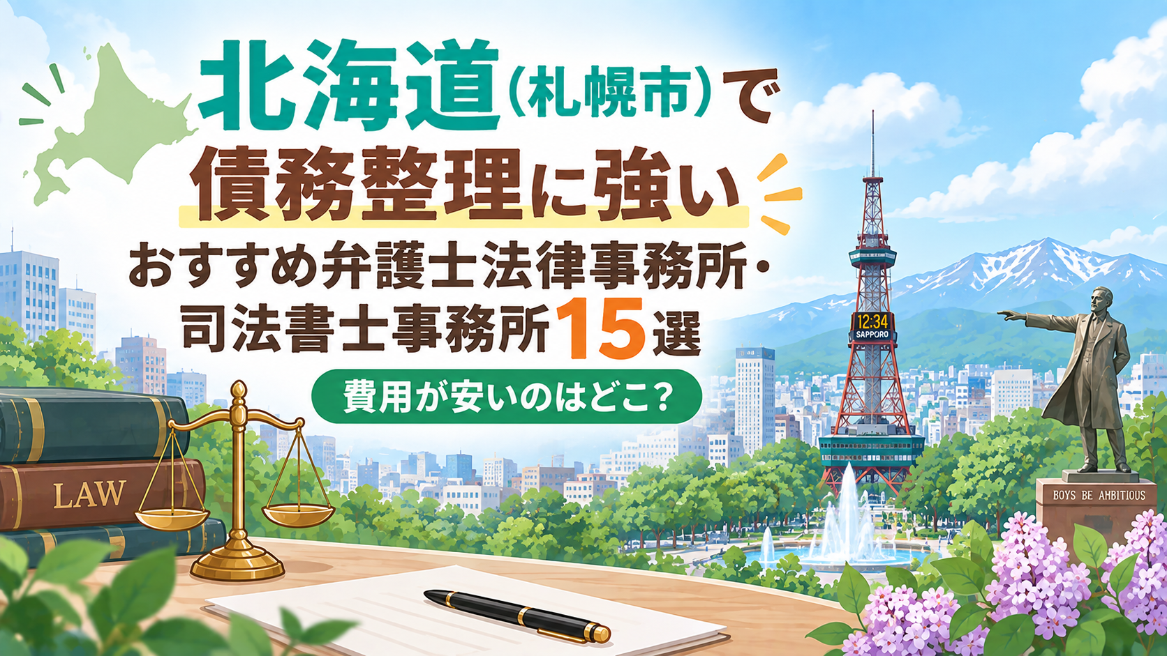 北海道（札幌市）で債務整理に強いおすすめ弁護士法律事務所・司法書士事務所15選｜費用が安いのはどこ？