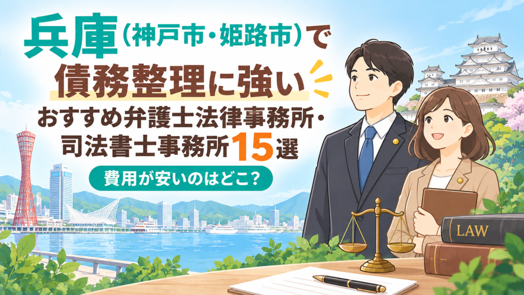 兵庫（神戸市・姫路市）で債務整理に強いおすすめ弁護士法律事務所・司法書士事務所15選｜費用が安いのはどこ？