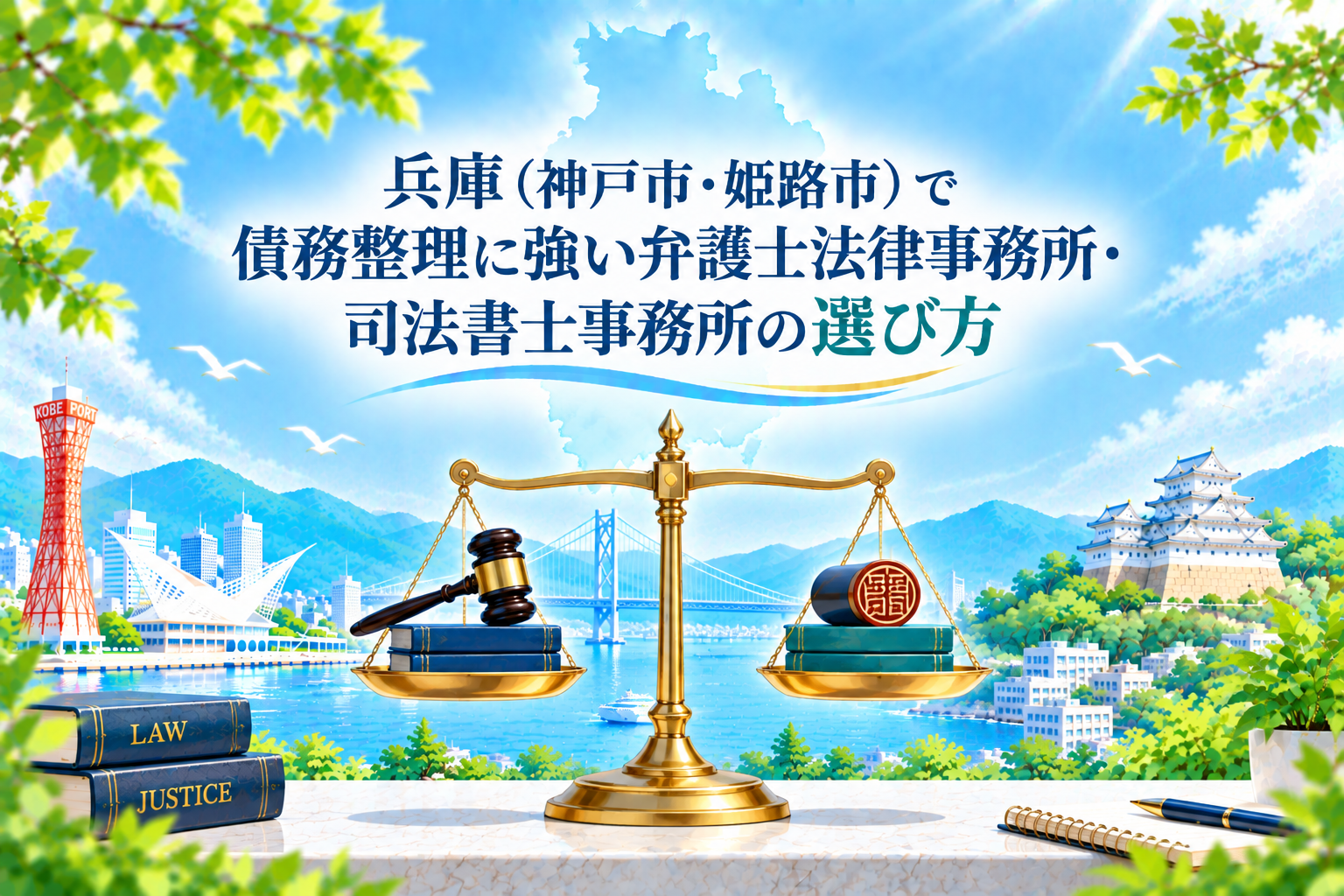 兵庫（神戸市・姫路市）で債務整理・借金相談に強い弁護士法律事務所・司法書士事務所の選び方