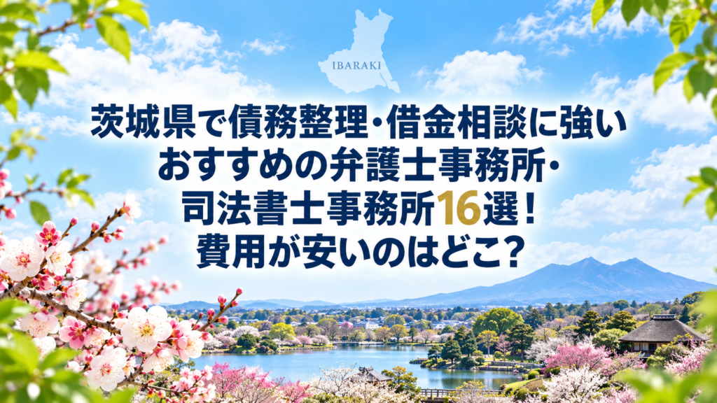 茨城県で債務整理・借金相談に強いおすすめの弁護士事務所・司法書士事務所16選！費用が安いのはどこ？
