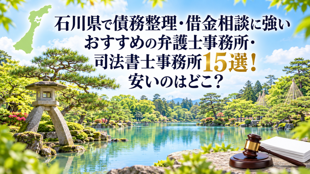 石川県で債務整理・借金相談に強いおすすめの弁護士事務所・司法書士事務所15選！安いのはどこ？