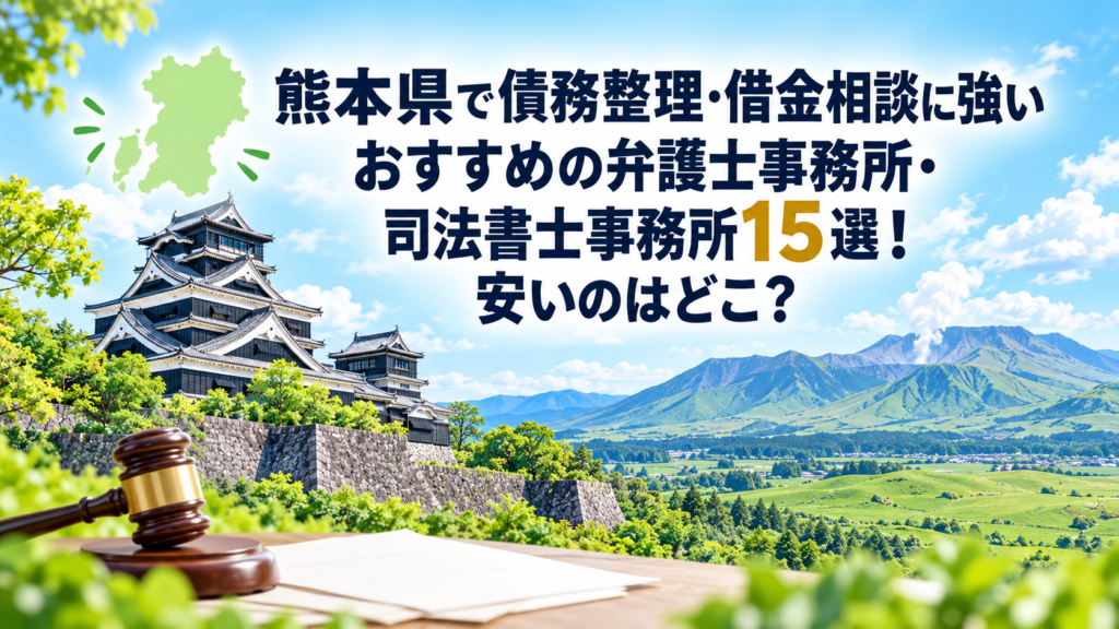 熊本県で債務整理・借金相談に強いおすすめの弁護士事務所・司法書士事務所15選！安いのはどこ？