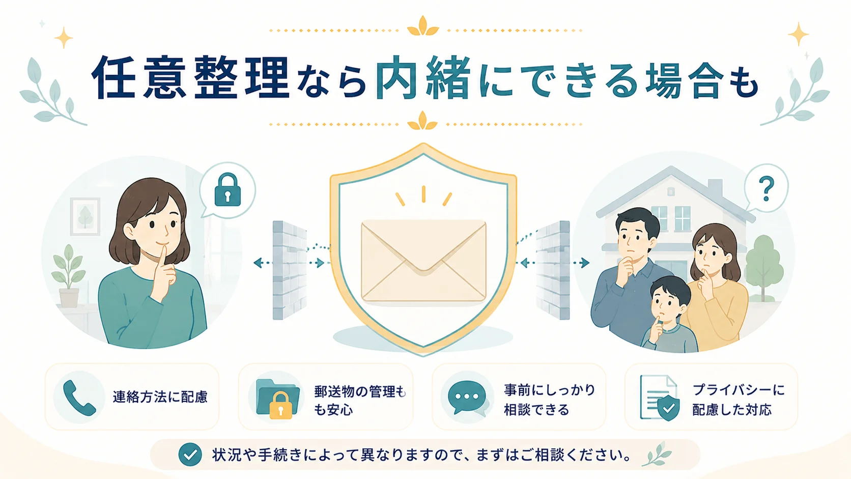 家族に内緒で依頼できますか？