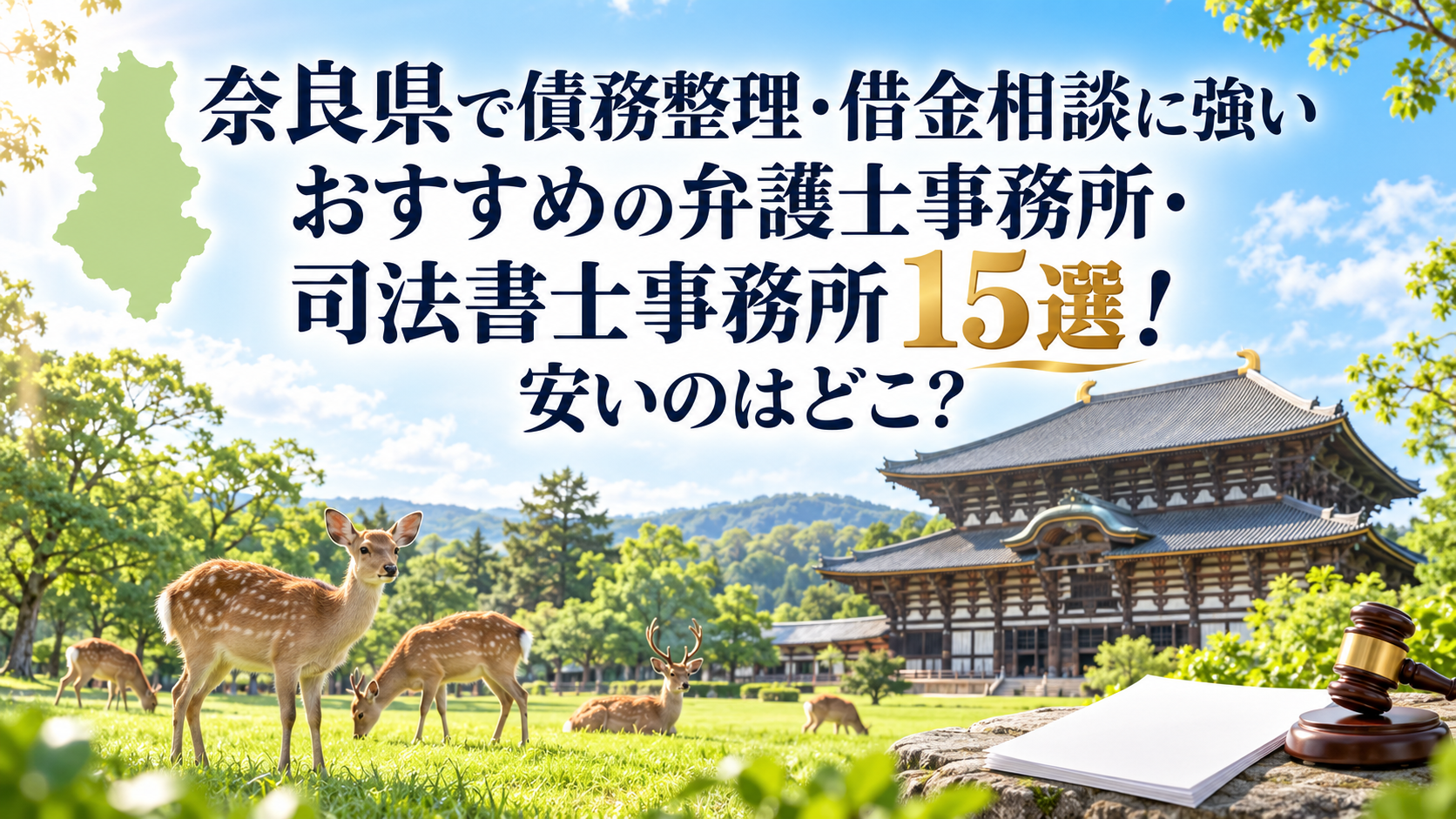 奈良県で債務整理・借金相談に強いおすすめの弁護士事務所・司法書士事務所15選！安いのはどこ？