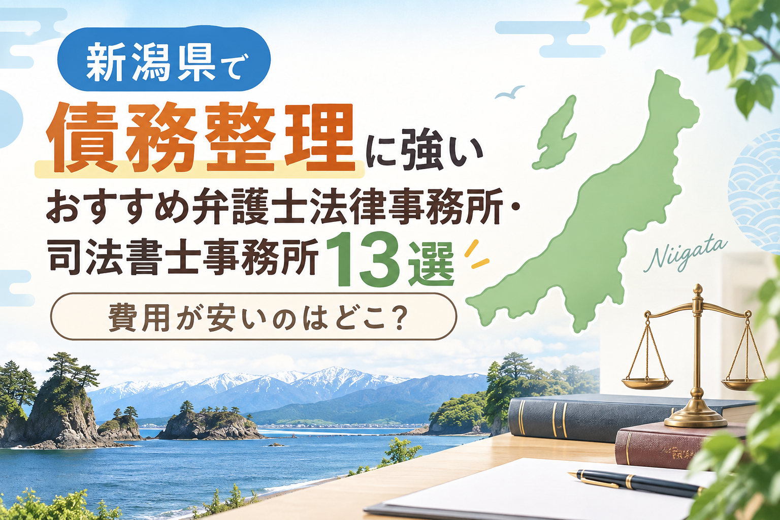 新潟県で債務整理に強いおすすめ弁護士法律事務所・司法書士事務所13選｜費用が安いのはどこ？