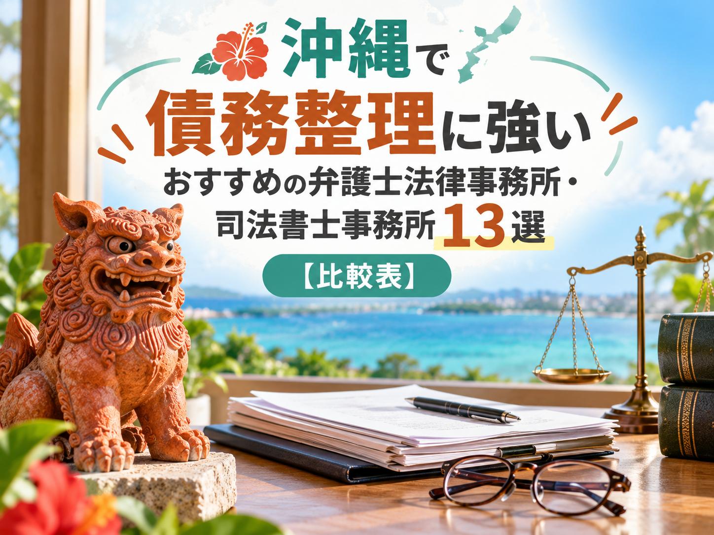沖縄で債務整理・借金相談に強いおすすめの弁護士法律事務所・司法書士事務所13選【比較表】