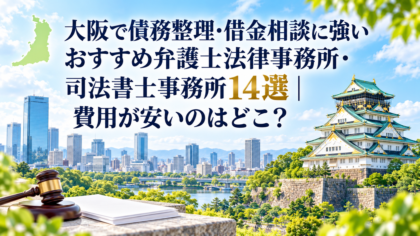 大阪で債務整理・借金相談に強いおすすめ弁護士法律事務所・司法書士事務所14選｜費用が安いのはどこ？