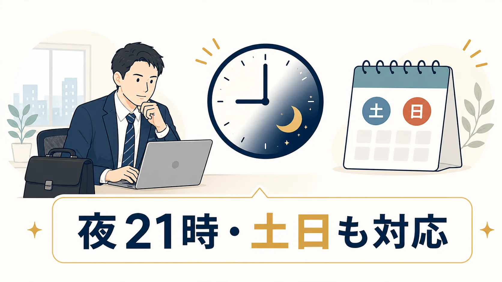 平日の日中に電話をする時間がない会社員の人