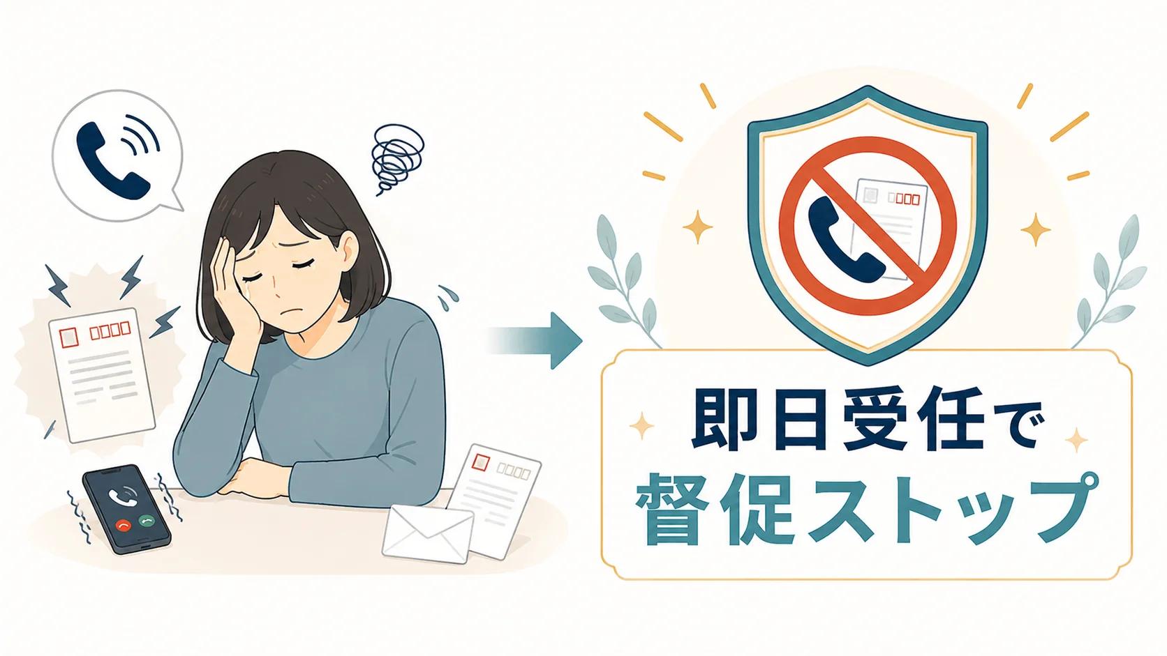 督促電話やハガキを今すぐ止めたいと消耗している人