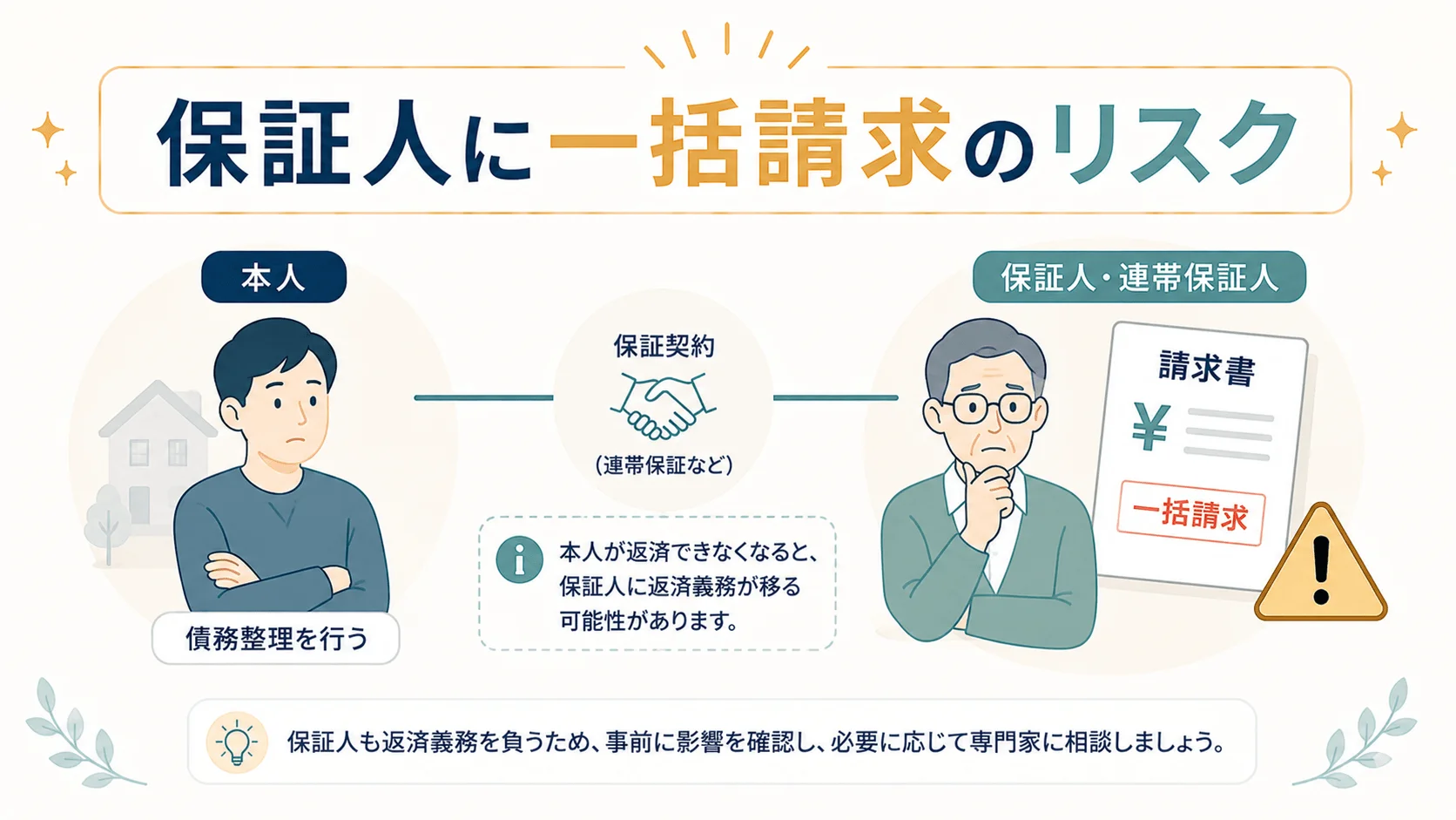保証人・連帯保証人への返済一括請求リスク