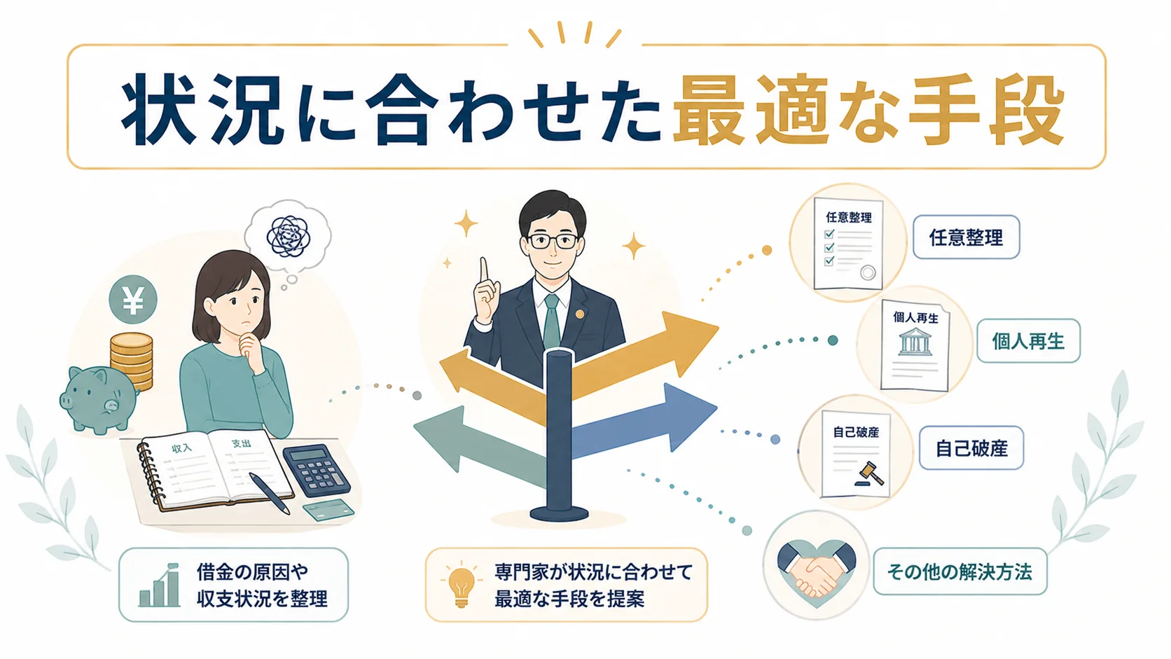 最適な法的解決手段を提案