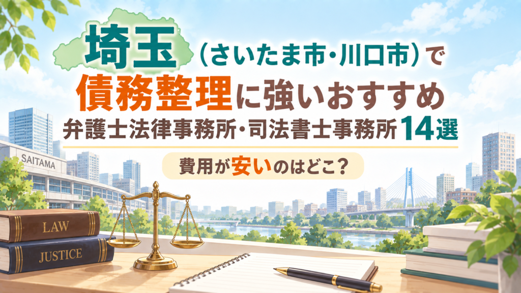 埼玉（さいたま市・川口市）で債務整理に強いおすすめ弁護士法律事務所・司法書士事務所14選｜費用が安いのはどこ？