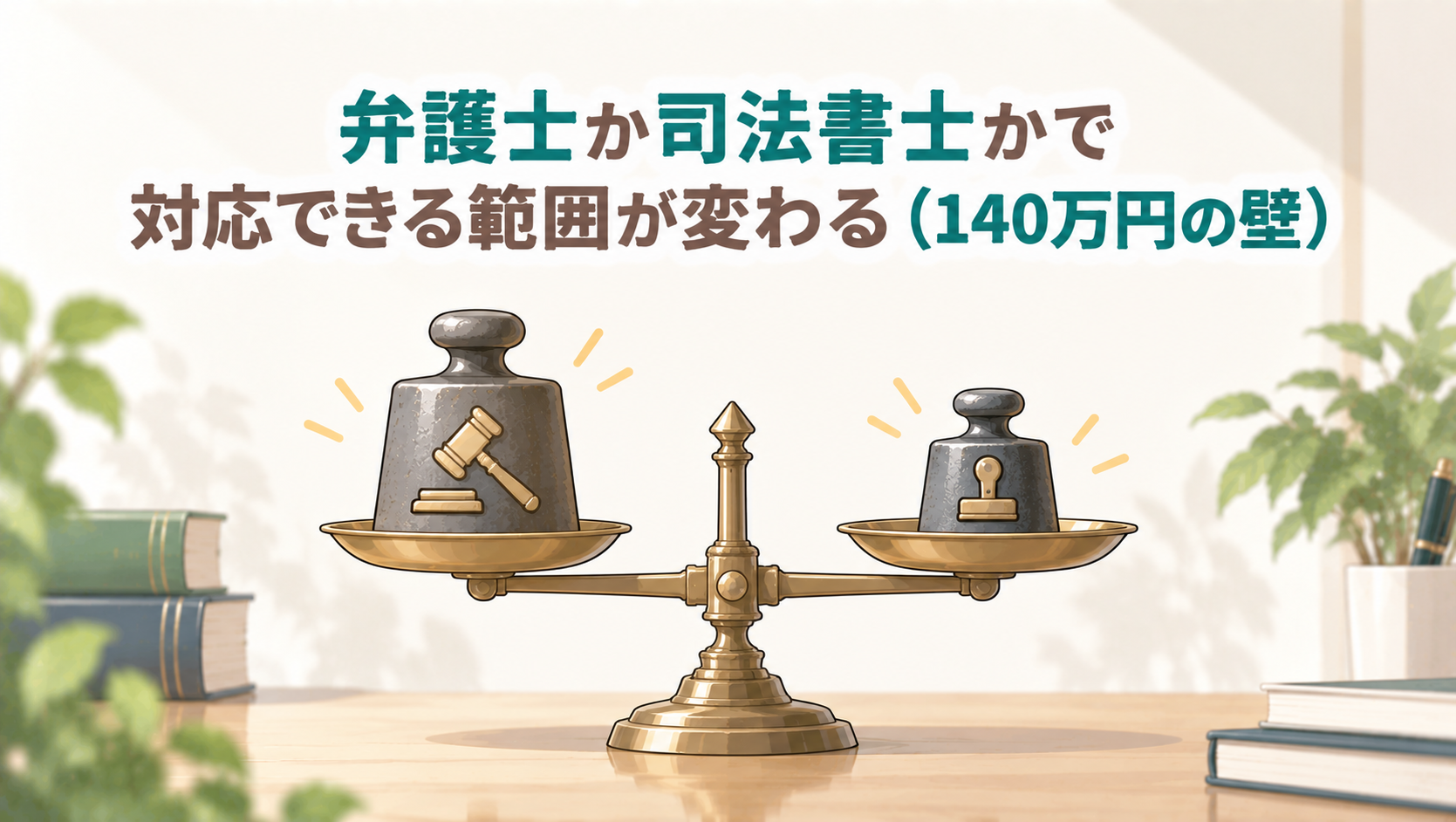 弁護士か司法書士かで対応できる範囲が変わる（140万円の壁）