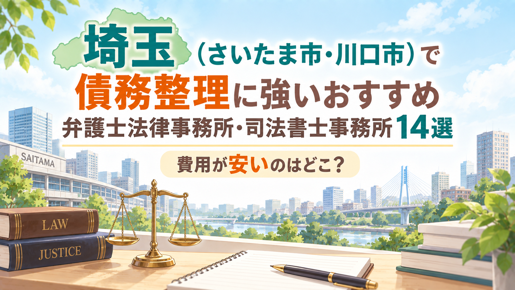 埼玉（さいたま市・川口市）で債務整理に強いおすすめ弁護士法律事務所・司法書士事務所14選｜費用が安いのはどこ？