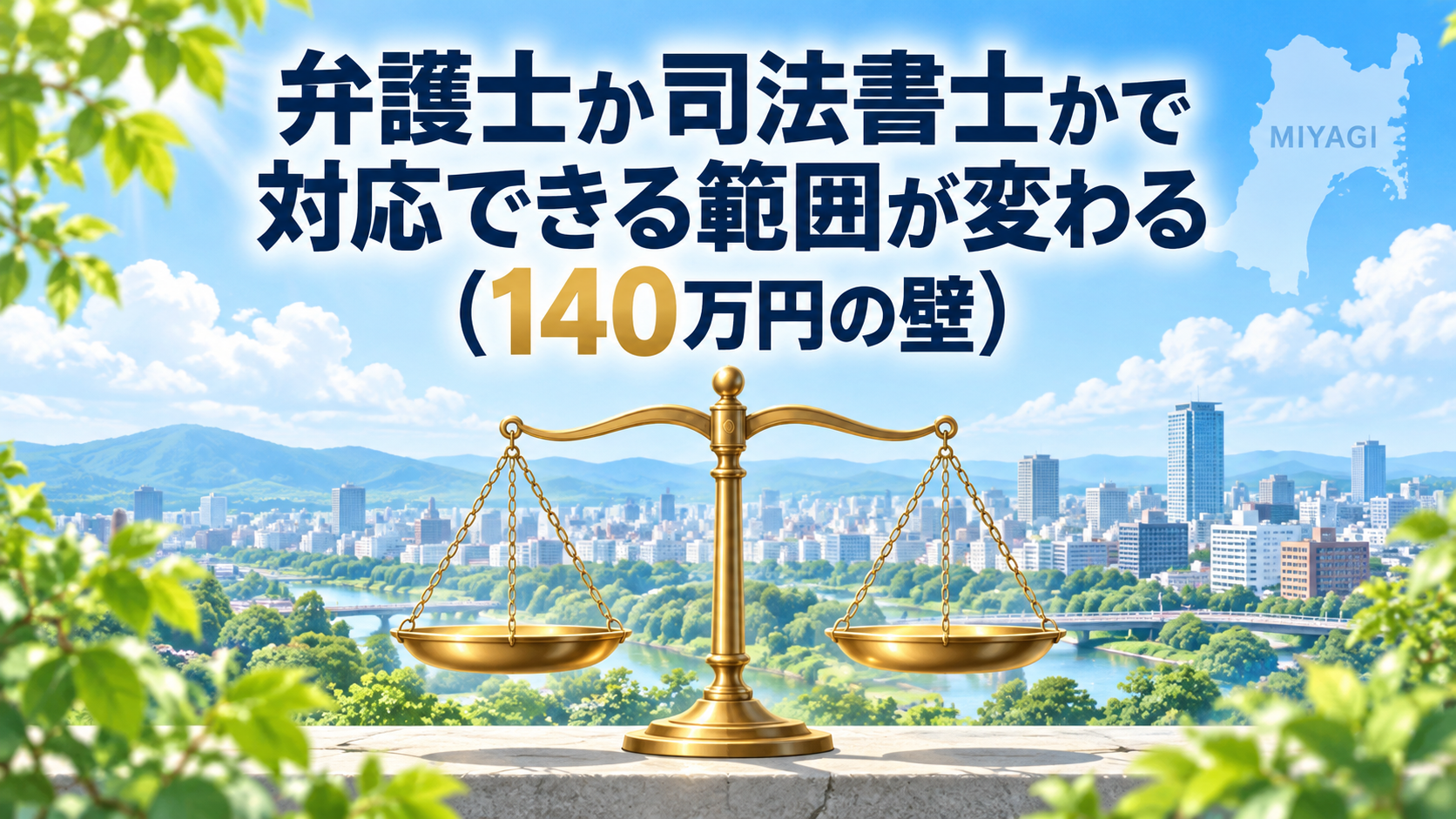 弁護士か司法書士かで対応できる範囲が変わる（140万円の壁）
