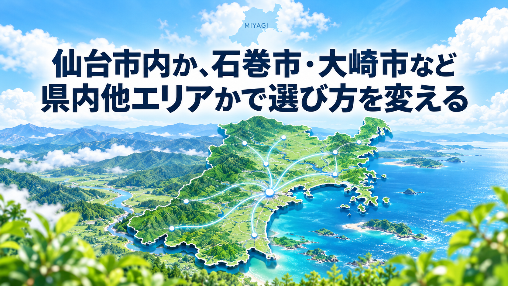 仙台市内か、石巻市・大崎市など県内他エリアかで選び方を変える
