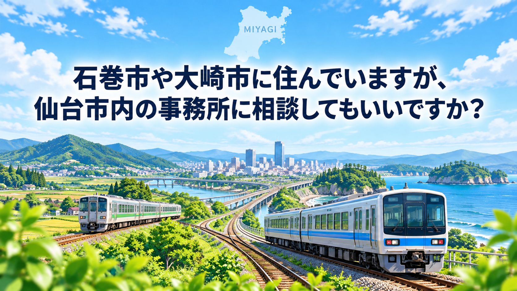石巻市や大崎市に住んでいますが、仙台市内の事務所に相談してもいいですか？