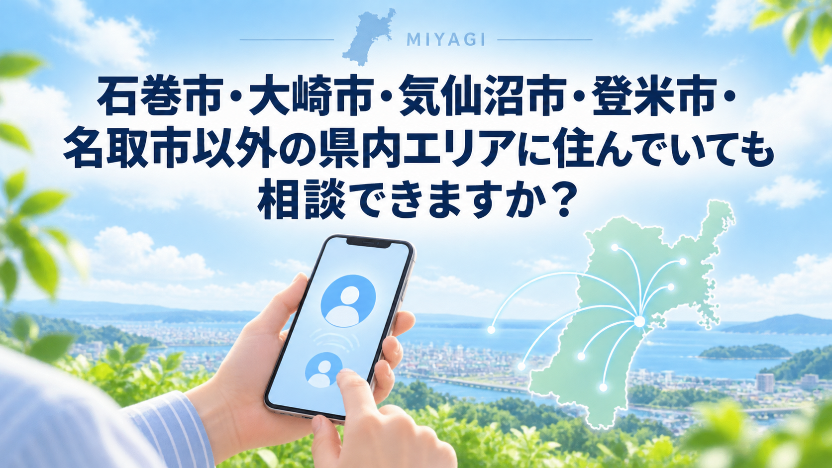 石巻市・大崎市・気仙沼市・登米市・名取市以外の県内エリアに住んでいても相談できますか？