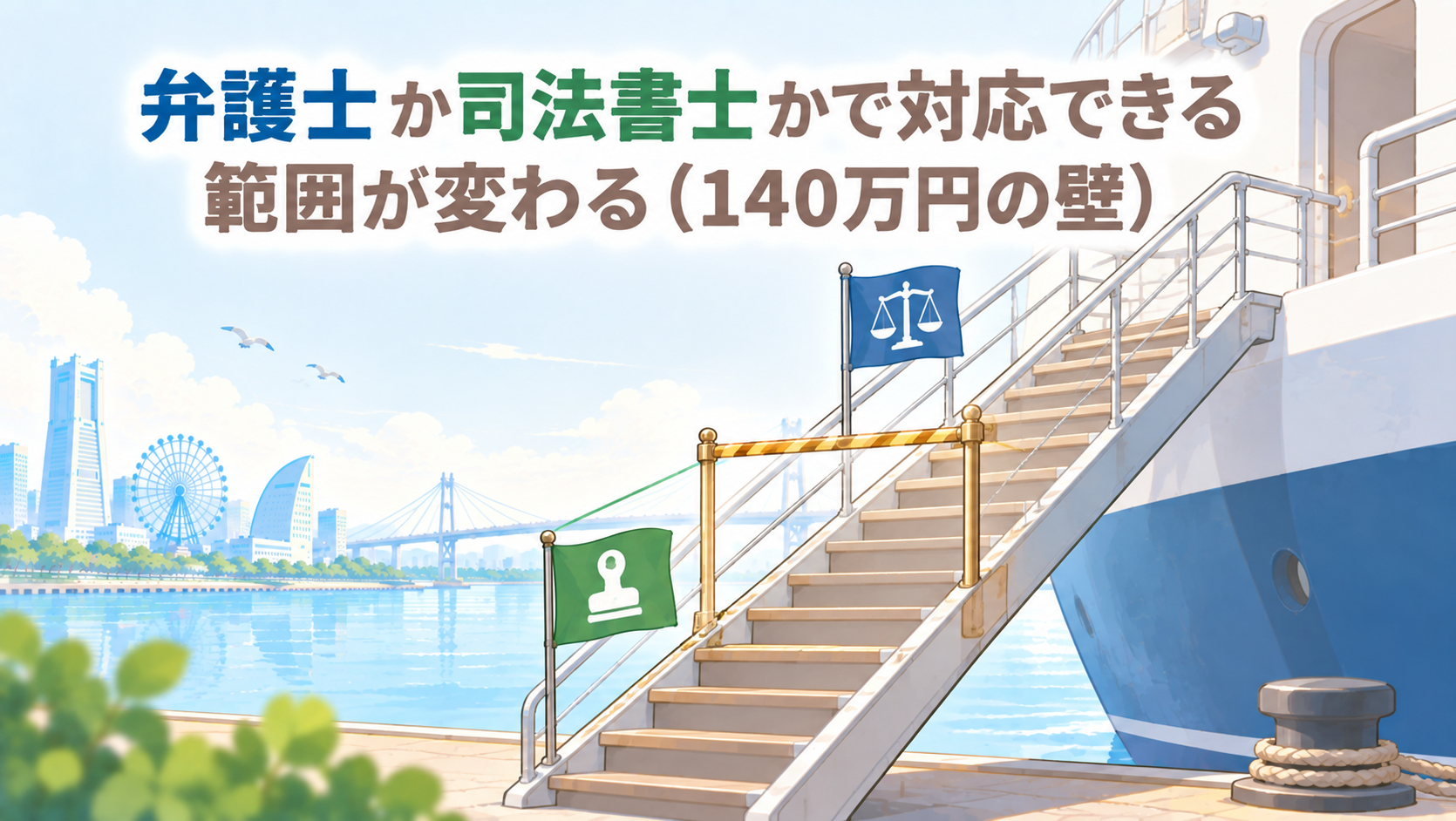 弁護士か司法書士かで対応できる範囲が変わる（140万円の壁）