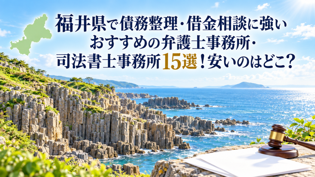 福井県で債務整理・借金相談に強いおすすめの弁護士事務所・司法書士事務所15選！安いのはどこ？