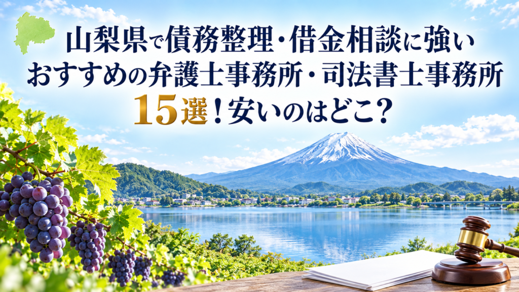 山梨県で債務整理・借金相談に強いおすすめの弁護士事務所・司法書士事務所15選！安いのはどこ？