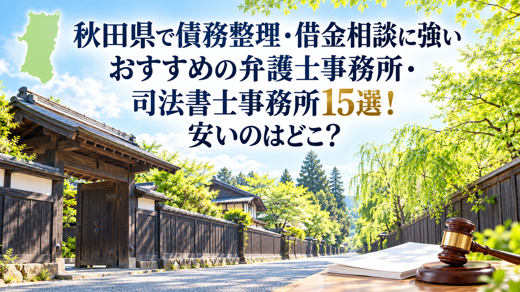 秋田県で債務整理・借金相談に強いおすすめの弁護士事務所・司法書士事務所15選！安いのはどこ？